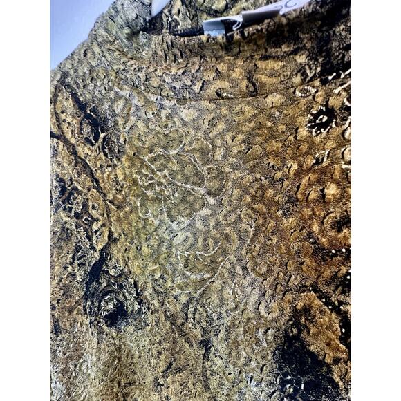 Vtg Petite Conrad C Mock Neck Black And Golden Long Sleeve Crinkle Top Size M - Picture 3 of 7